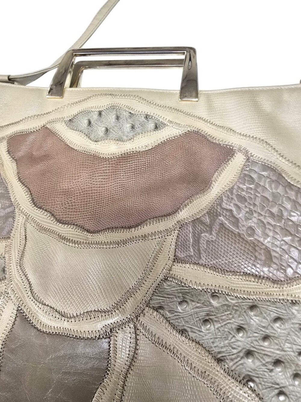 Vintage 60s Original by Caprice Patchwork Vinyl Frame Handbag Purse USA Made - Picture 8 of 16